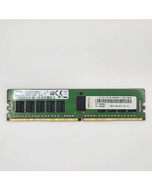Vista frontal del módulo de memoria DDR4 Samsung de 8 GB (dual-rank x8, 2400 MT/s) para servidores LENOVO.