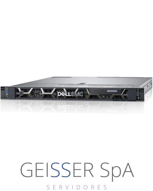 Imagen frontal del servidor Dell R640 (1U) con 8 bahías SFF, mostrando su diseño compacto y panel frontal.