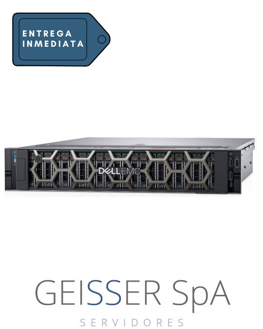 Imagen frontal del servidor Dell R740XD (2U) con 16 bahías SFF, mostrando su diseño robusto y panel de control.