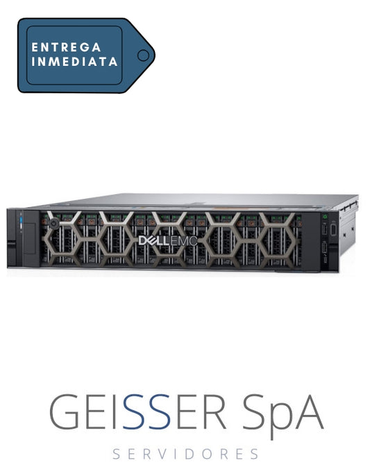 Imagen frontal del servidor Dell R740XD (2U) con 16 bahías SFF, mostrando su diseño robusto y panel de control.