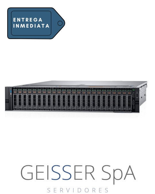 Vista lateral del servidor Dell R740XD (2U) con 16 bahías SFF, destacando su estructura y ventilación.